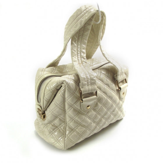 Patent Quilted Ursula Handbag Chalk