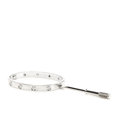 Cartier 18K White Gold 10 Diamond LOVE Bracelet 16 4 of 7