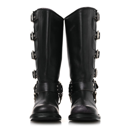 Miu Miu Calfskin Harness Boots 40 Black 3 of 13