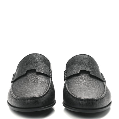 Hermes Grained Calfskin Mens Duke Loafer 43 Black 2 of 9
