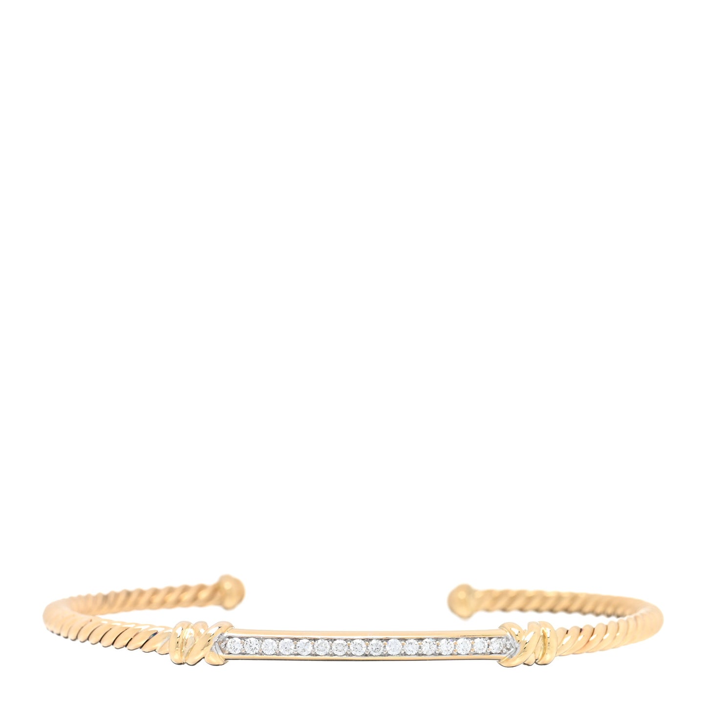 18K Yellow Gold Diamond Petite Two Station Wrap Bracele