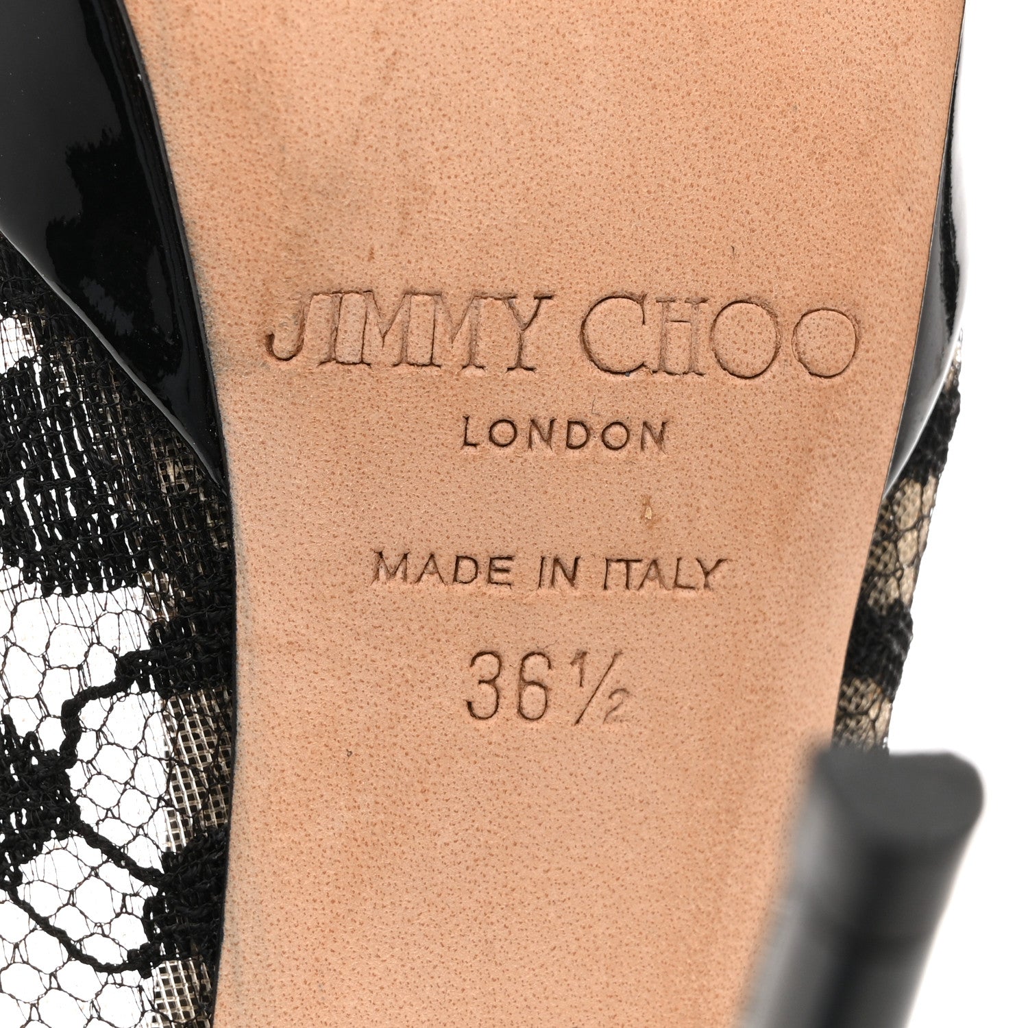 Jimmy Choo Lace Patent Pumps 36.5 Black 8 of 11
