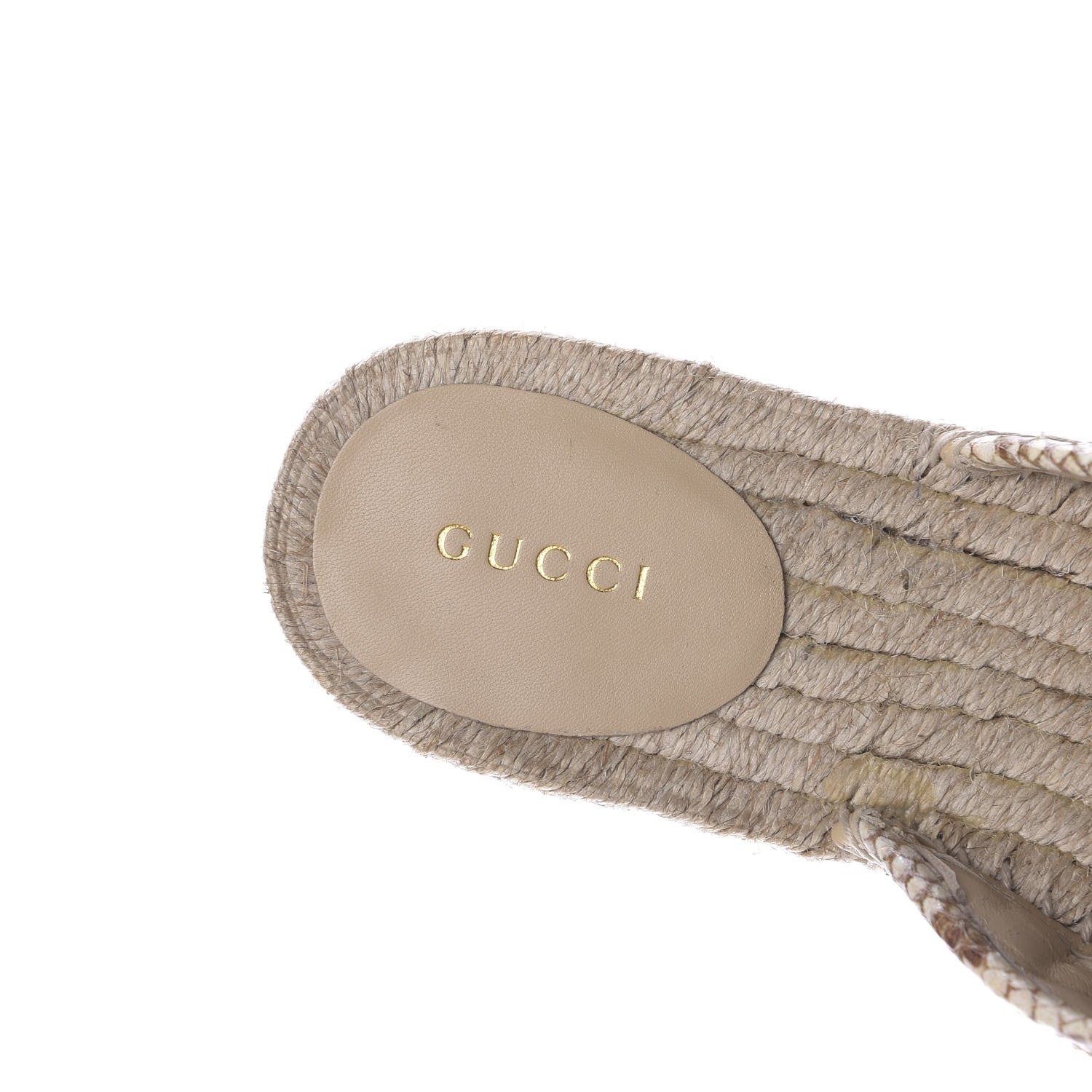 Gucci Straw Elaphe Matelasse GG Marmont Espadrille Slippers 39.5 Natural Cream Brown 8 of 12