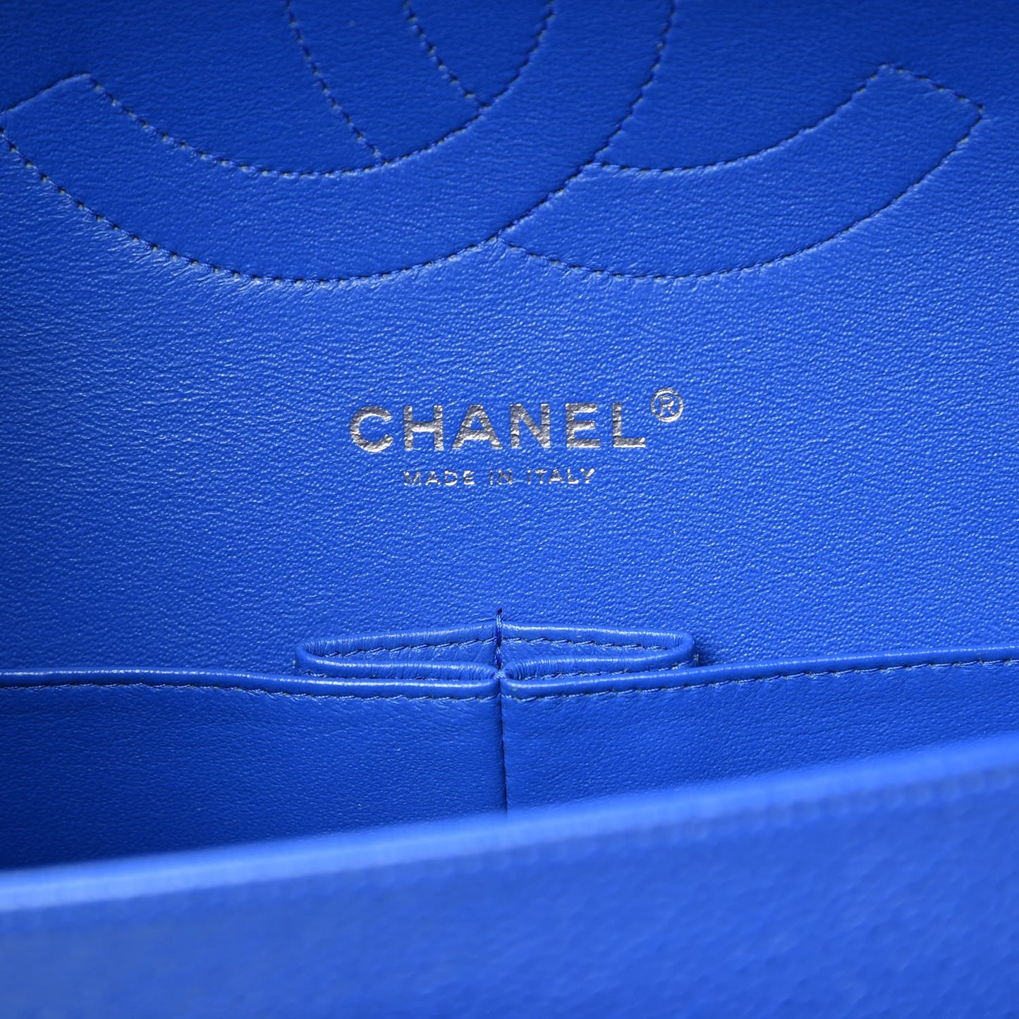 Caviar Quilted Jumbo Double Flap Blue