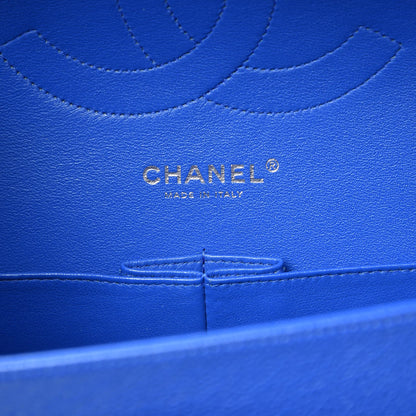 Chanel Caviar Quilted Jumbo Double Flap Blue 7 of 9