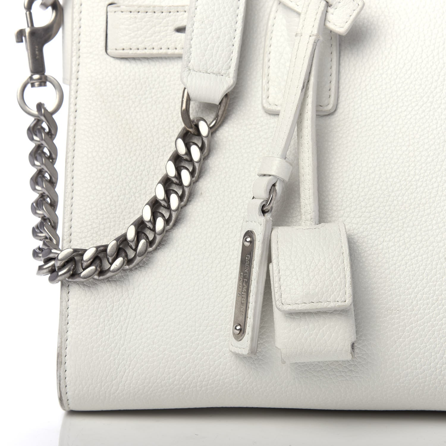 Saint Laurent Grained Calfskin Baby Supple Sac De Jour White 18 of 22