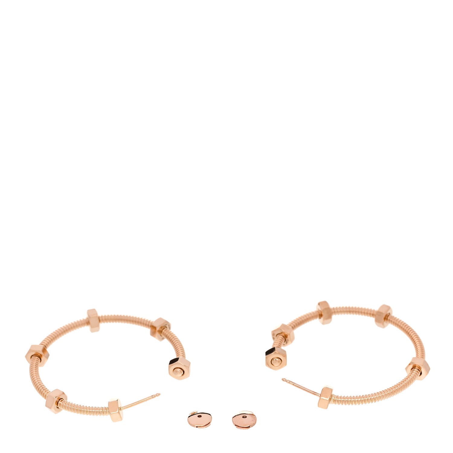 Cartier 18K Pink Gold Ecrou Hoop Earrings 3 of 5