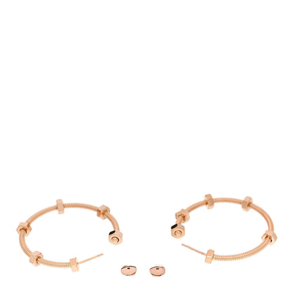 Cartier 18K Pink Gold Ecrou Hoop Earrings 3 of 5