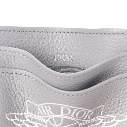 Christian Dior X AIR JORDAN Grained Calfskin Card Holder Grey 7 of 8