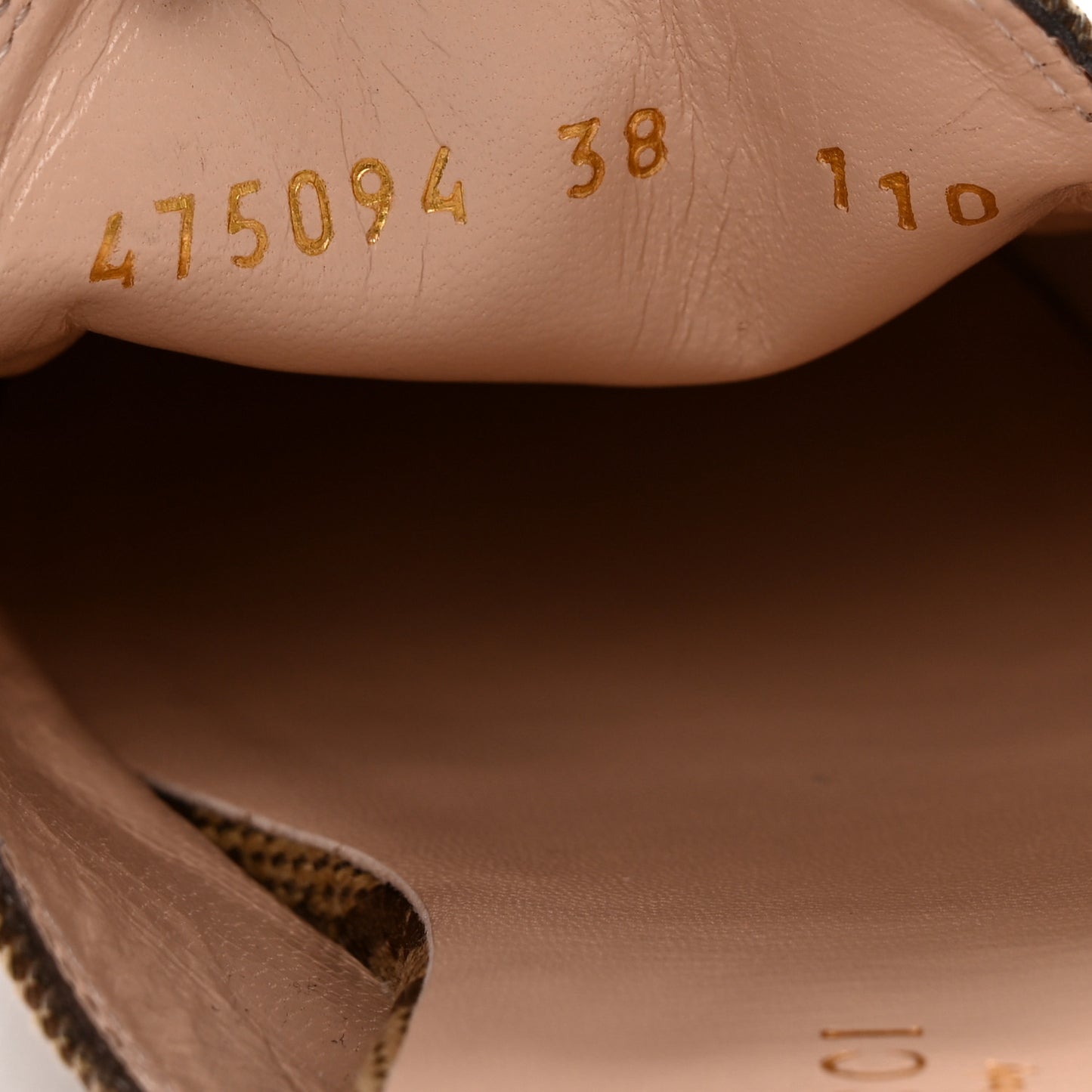 Monogram Jumbo GG Malaga Kid Womens Princetown Slippers 38 Camel Ebony New Acero Beige