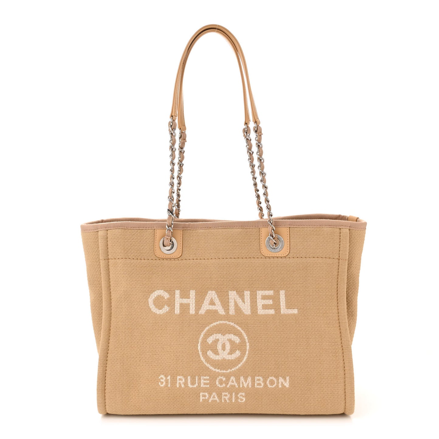 Mixed Fibers Small Deauville Tote Beige