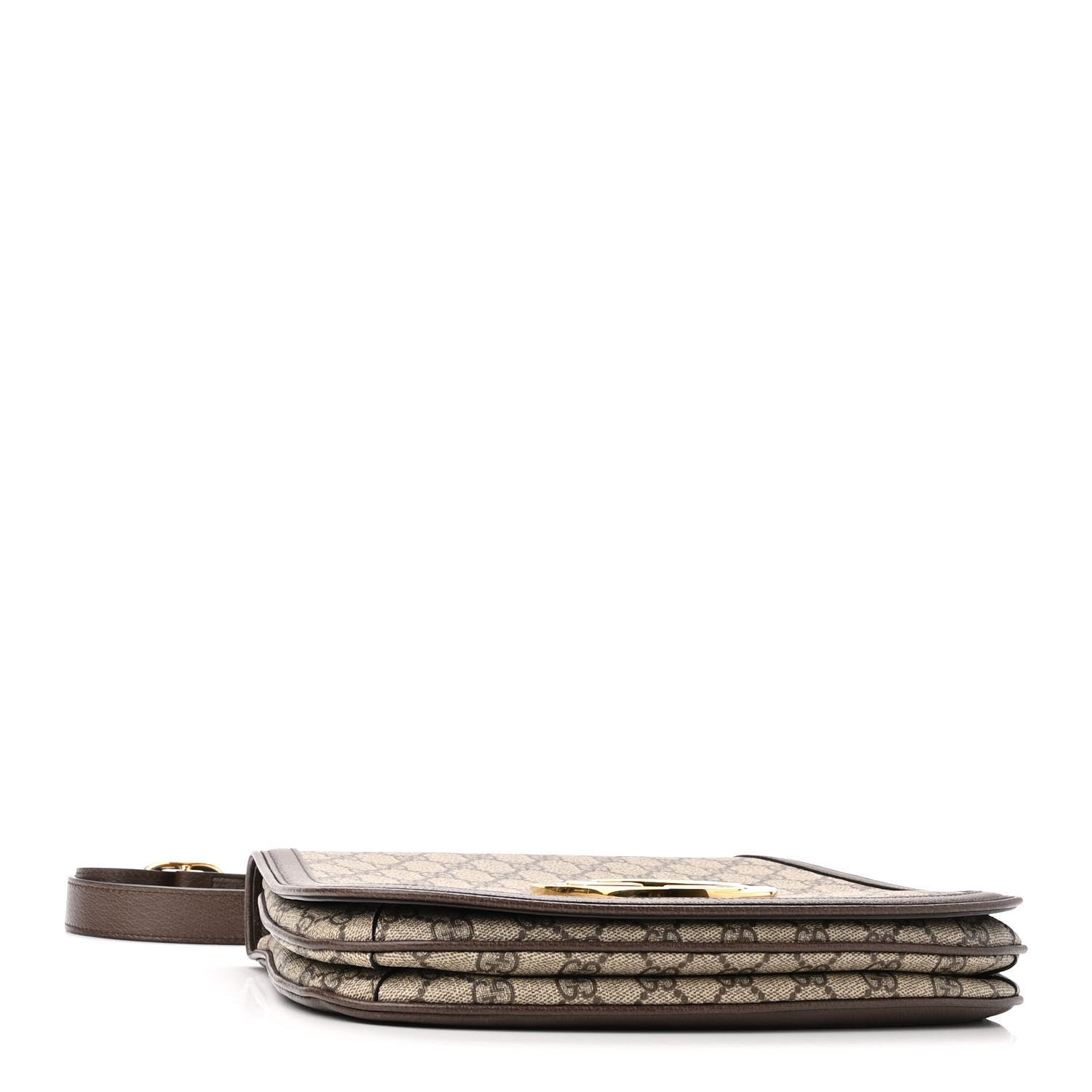 Gucci GG Supreme Monogram Textured Dollar Calfskin Medium Blondie Shoulder Flap Bag Beige Ebony New Acero 4 of 9