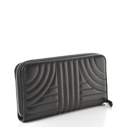 Prada Soft Calfskin Diagramme Zip Around Wallet Black 3 of 8