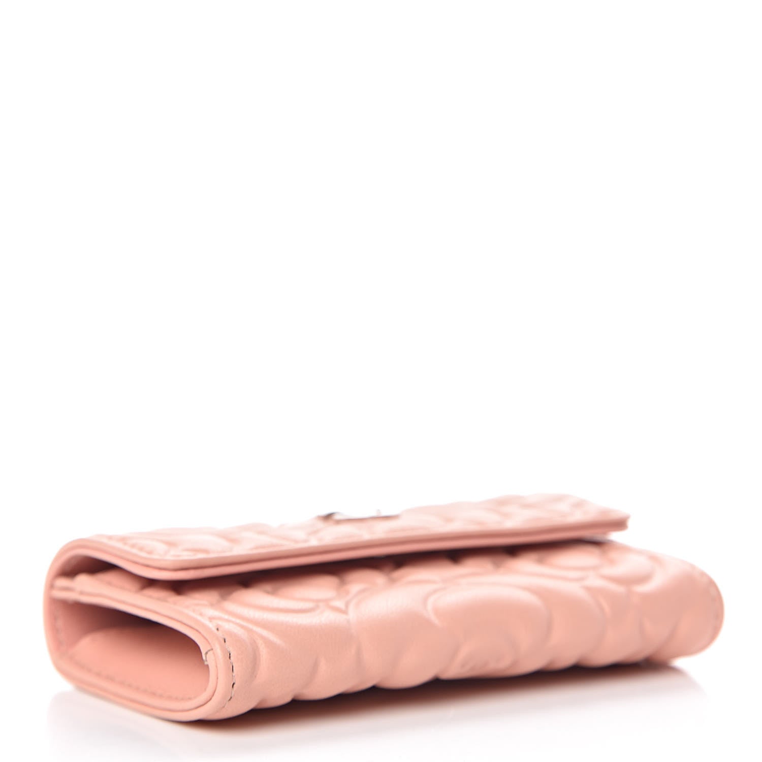 Chanel Goatskin Camellia Embossed Flap Card Holder Pink 4 of 9