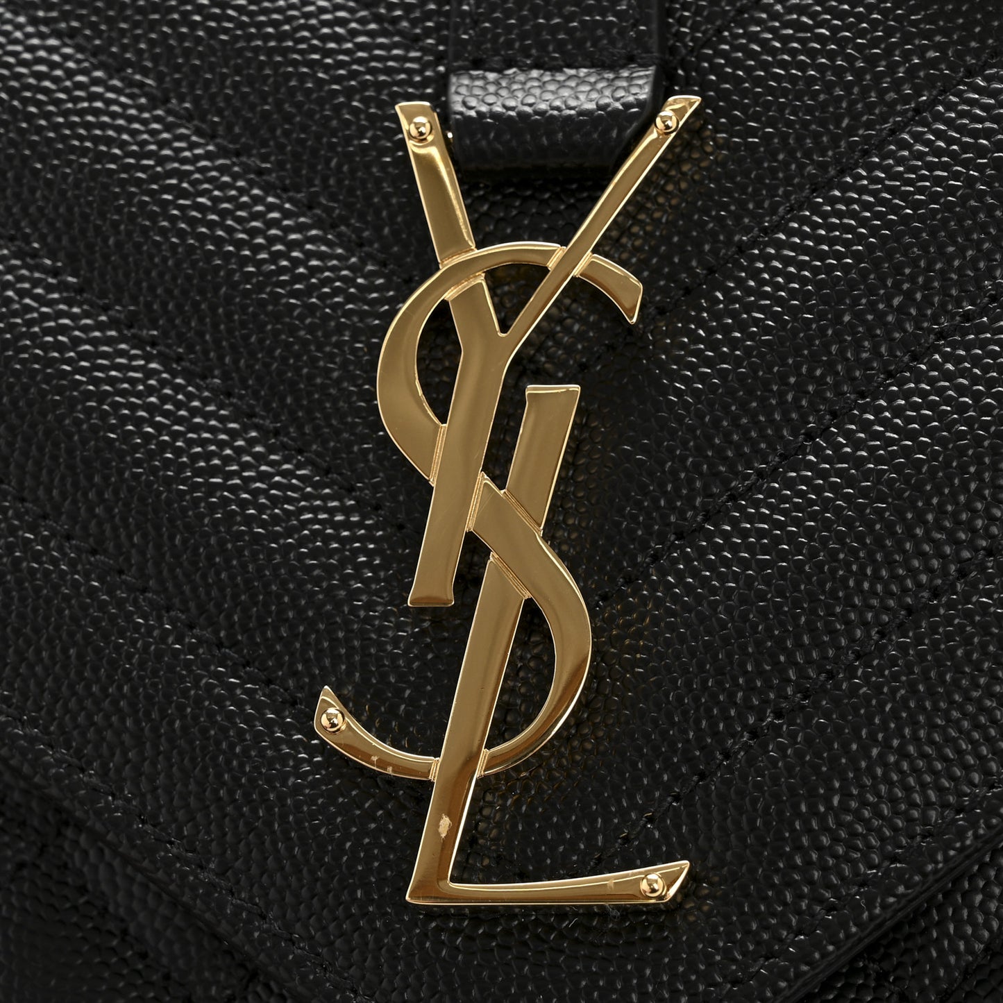 Grain De Poudre Textured Mixed Matelasse Triquilt Small Monogram Satchel Black