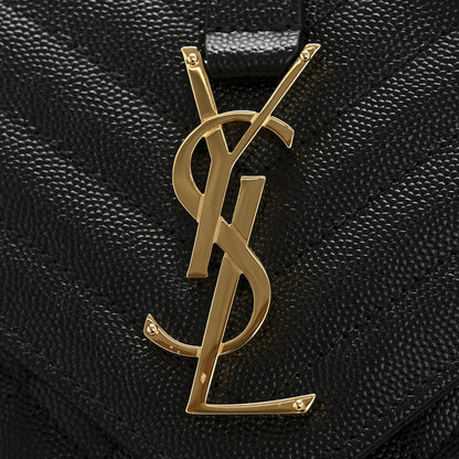Saint Laurent Grain De Poudre Textured Mixed Matelasse Triquilt Small Monogram Satchel Black 12 of 12
