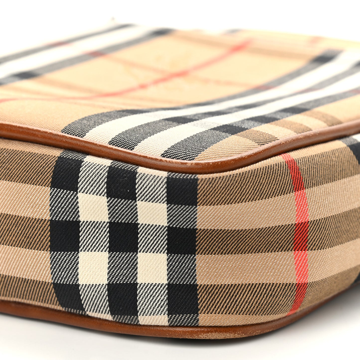 Calfskin Haymarket Check Crossbody Bag Brown