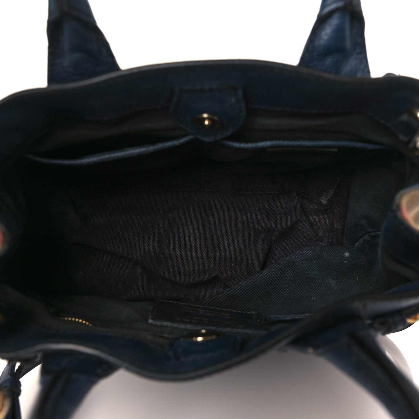 Calfskin House Check Small Banner Tote Midnight Blue