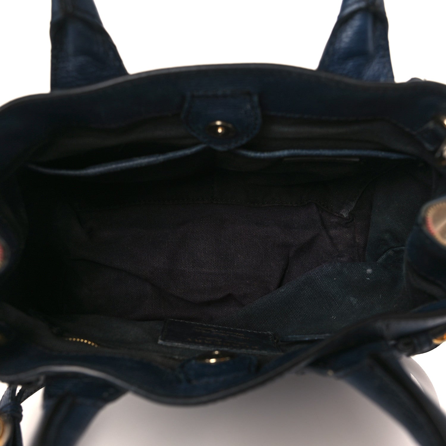 Burberry Calfskin House Check Small Banner Tote Midnight Blue 5 of 12