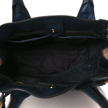 Burberry Calfskin House Check Small Banner Tote Midnight Blue 5 of 12