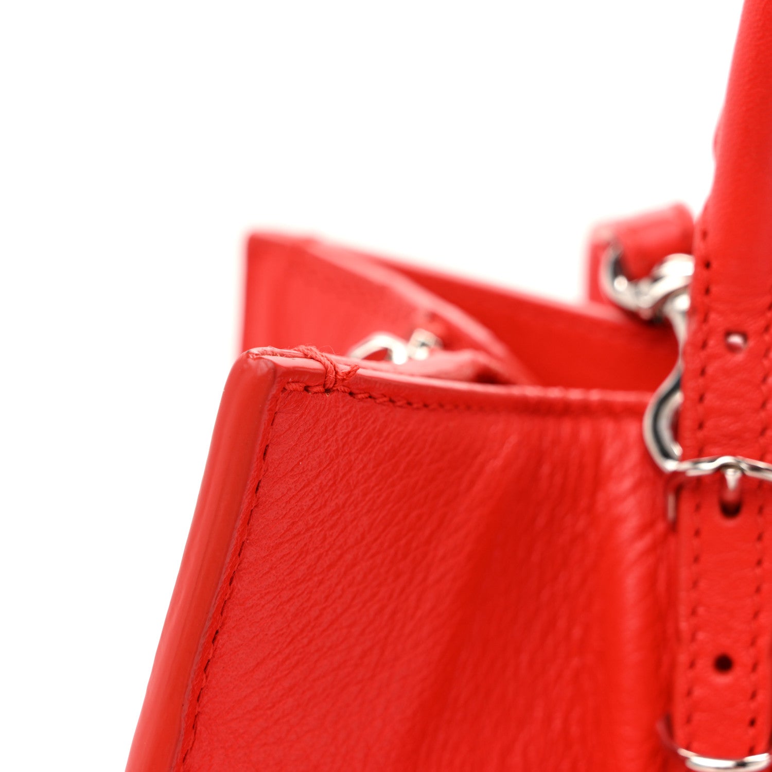 Balenciaga Veau Papier A6 Zip Around Tote Rouge Coquelicot 15 of 15