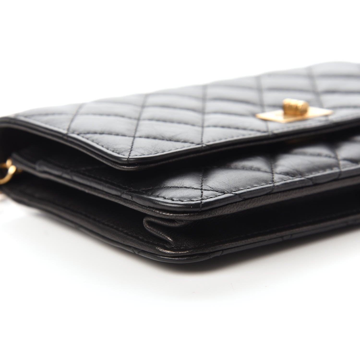 Chanel Aged Calfskin Quilted Reissue Wallet On Chain WOC Black 6 of 12