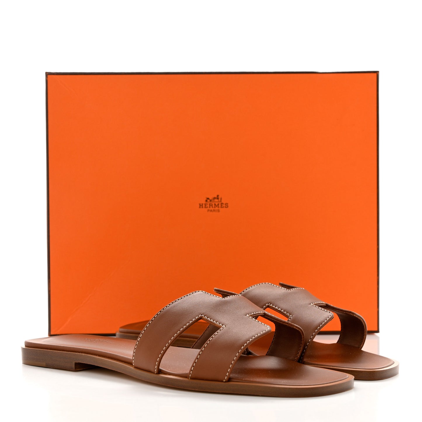 Box Calfskin Oran Sandals 37.5 Gold