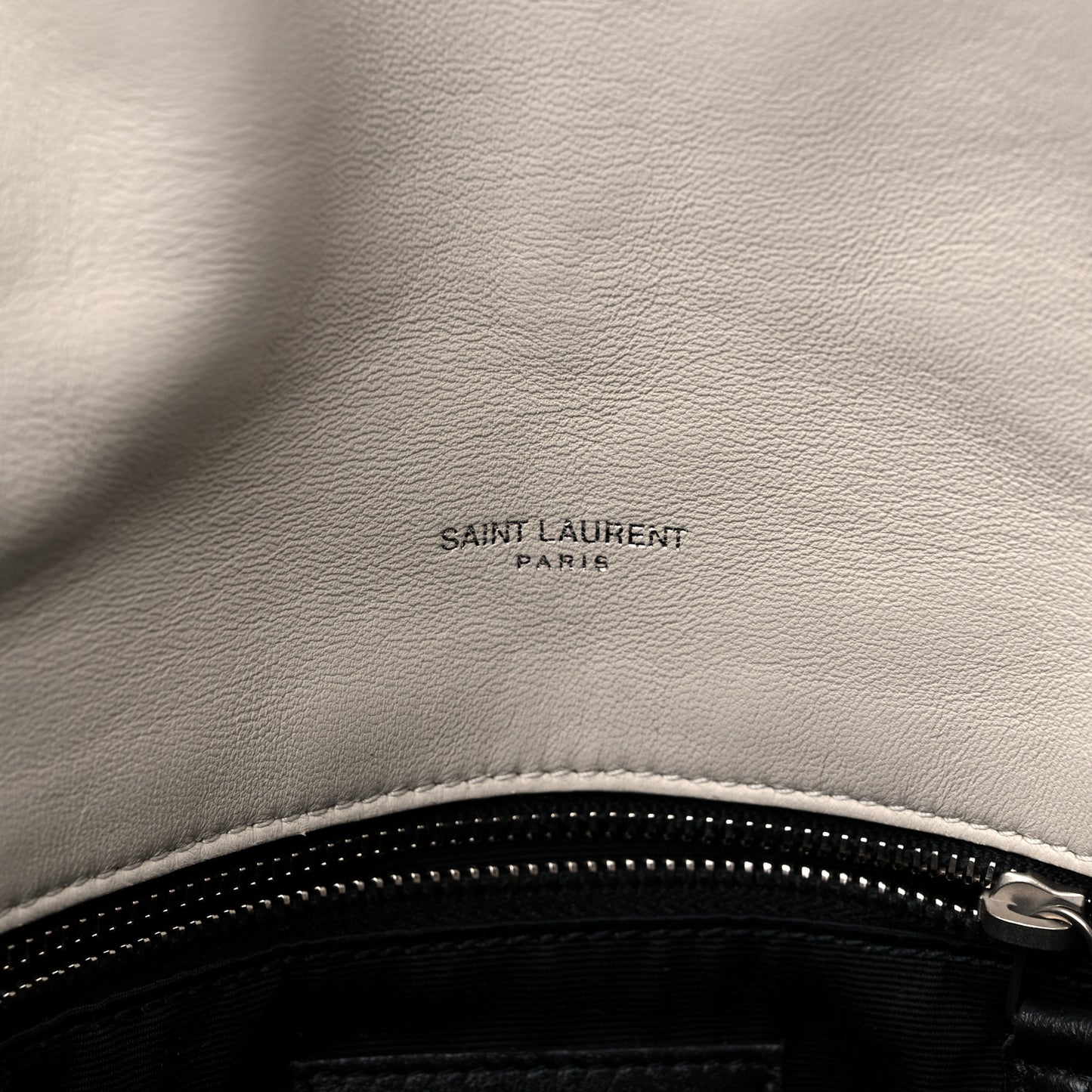 Lambskin Quilted Medium Loulou Puffer Monogram Chain Satchel Crema Soft