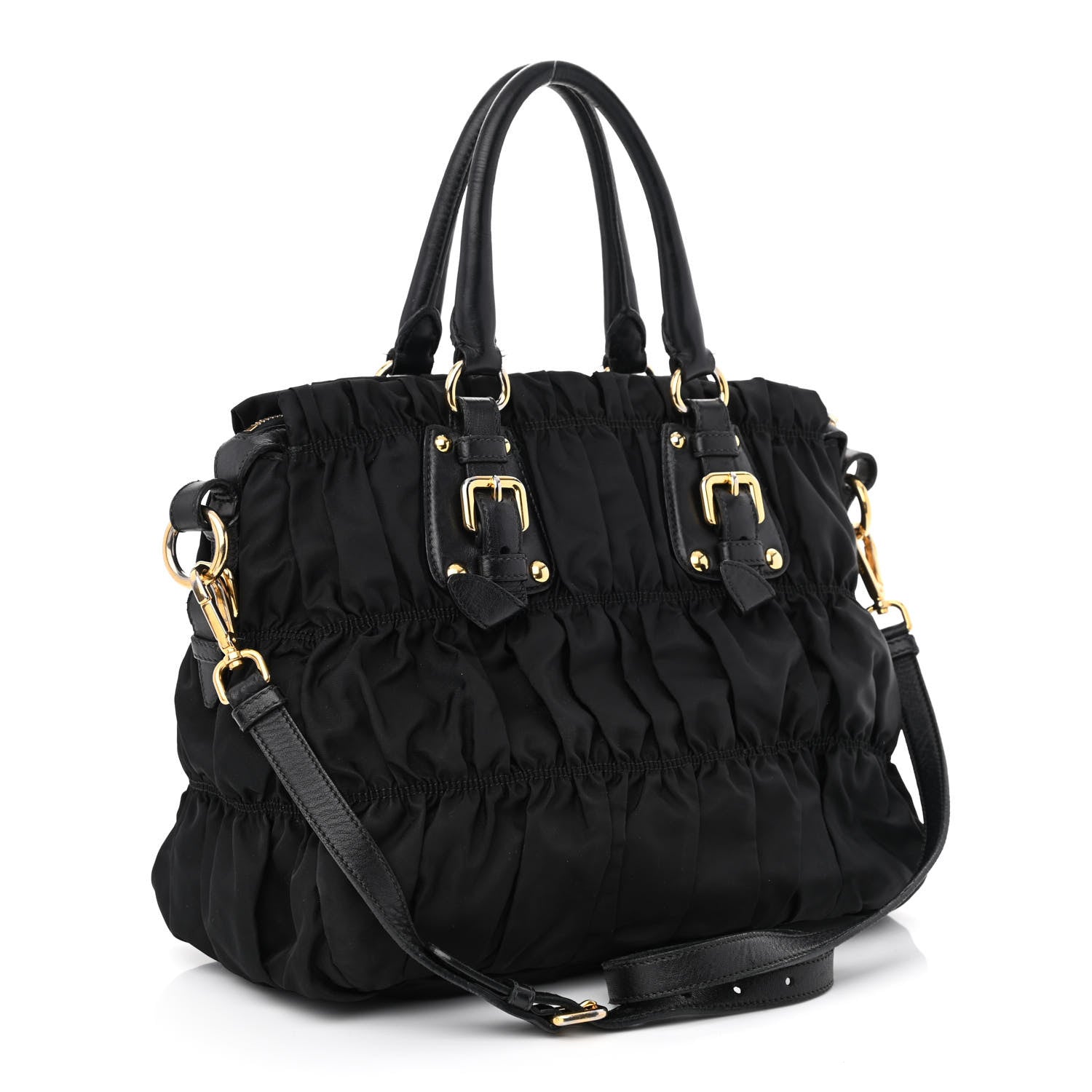 Prada Tessuto Nylon Gaufre Tote Black 3 of 13
