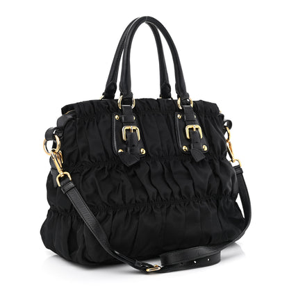 Prada Tessuto Nylon Gaufre Tote Black 3 of 13