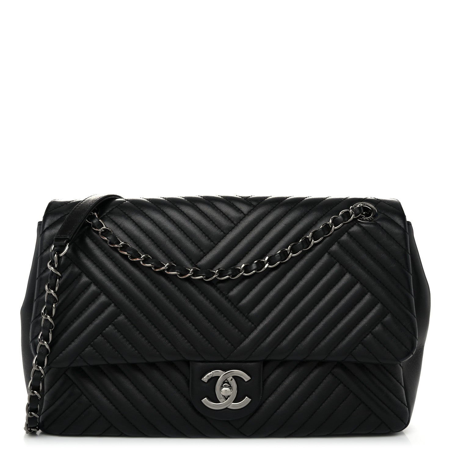 Chanel Lambskin Quilted Large CC Crossing Flap Black 1 of 12