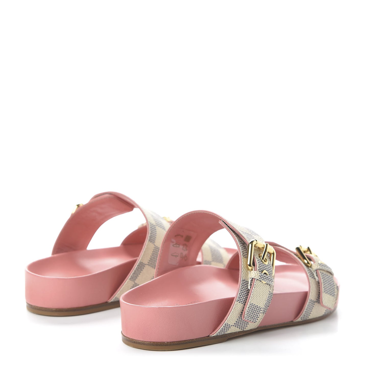 Damier Azur Bom Dia Flat Mules 35 Rose Clair