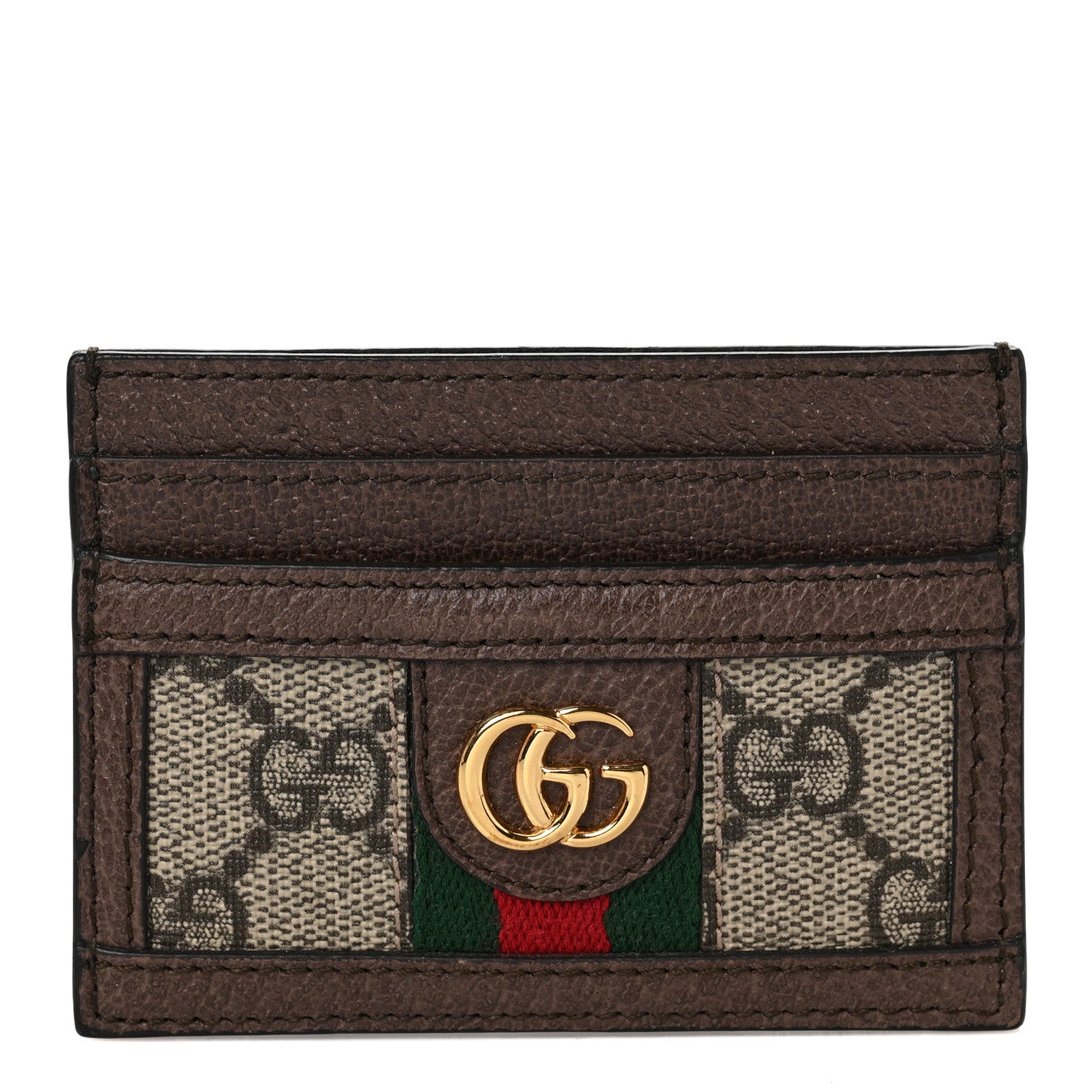 Gucci GG Supreme Monogram Ophidia Card Holder Brown 1 of 7