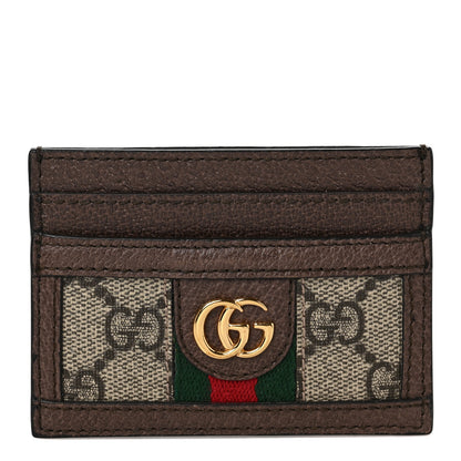 Gucci GG Supreme Monogram Ophidia Card Holder Brown 1 of 7