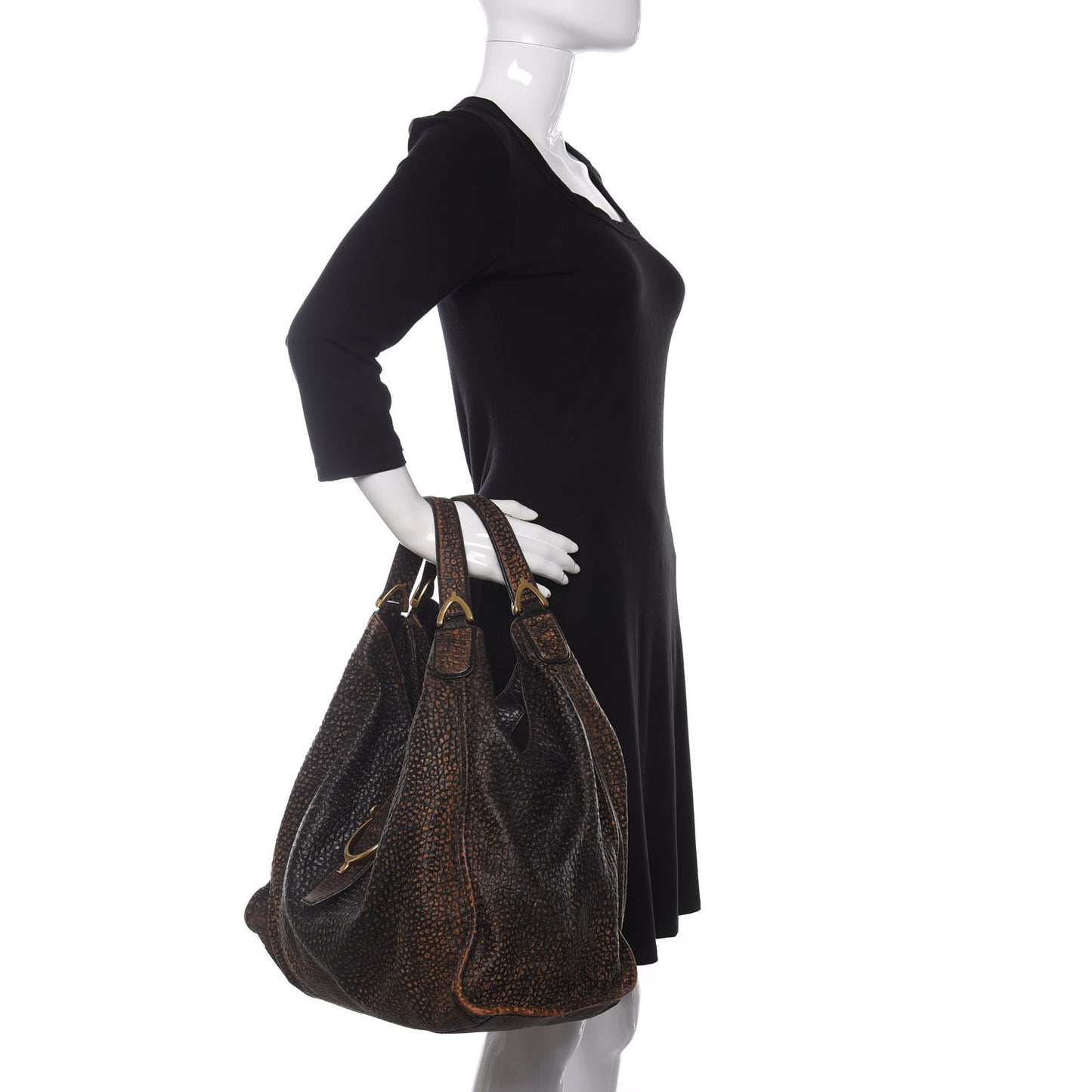 Buffalo Large Soft Stirrup Shoulder Bag Brown