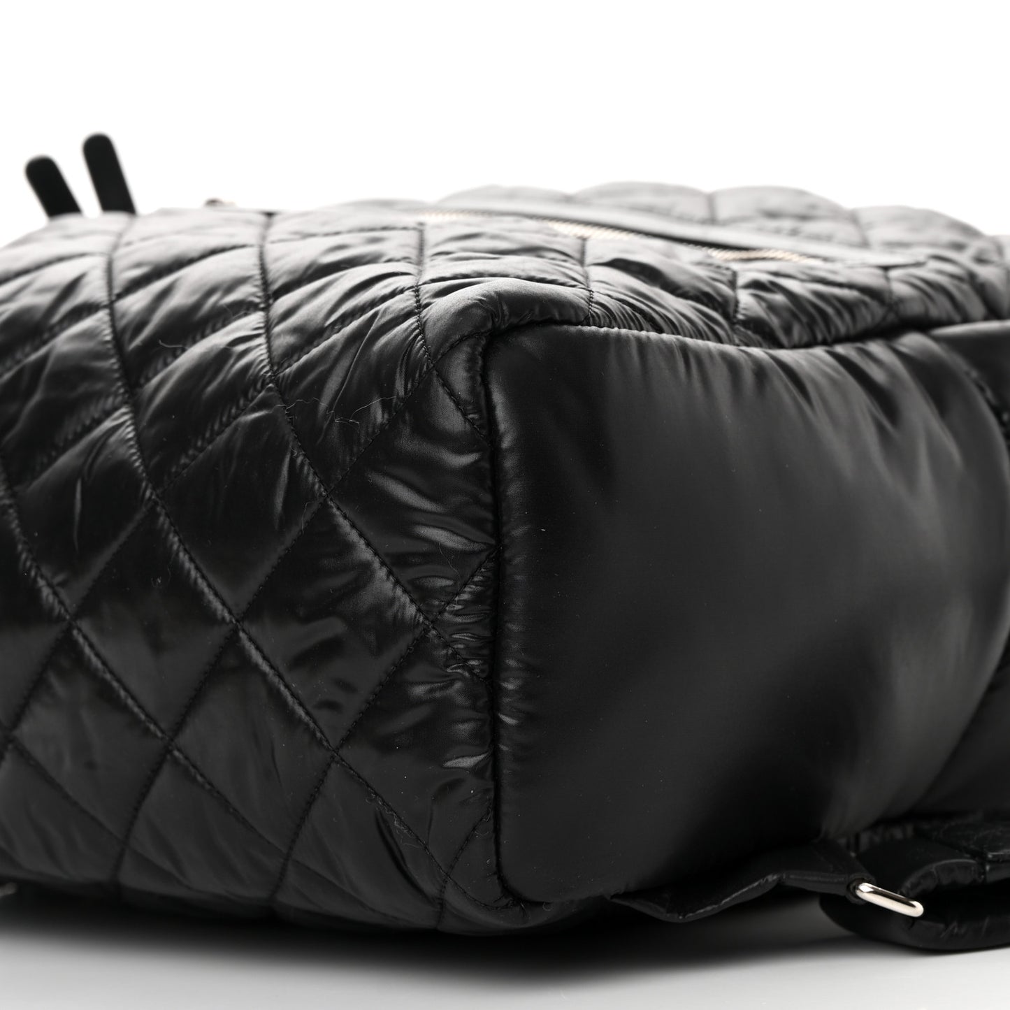 Nylon Quilted Coco Cocoon Backpack Black