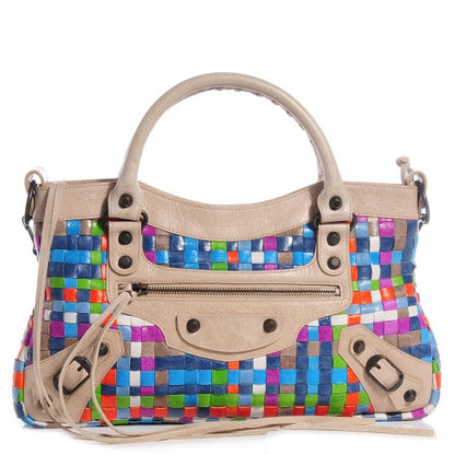 Balenciaga Agneau Lattice Woven First Multicolor Praline 1 of 11