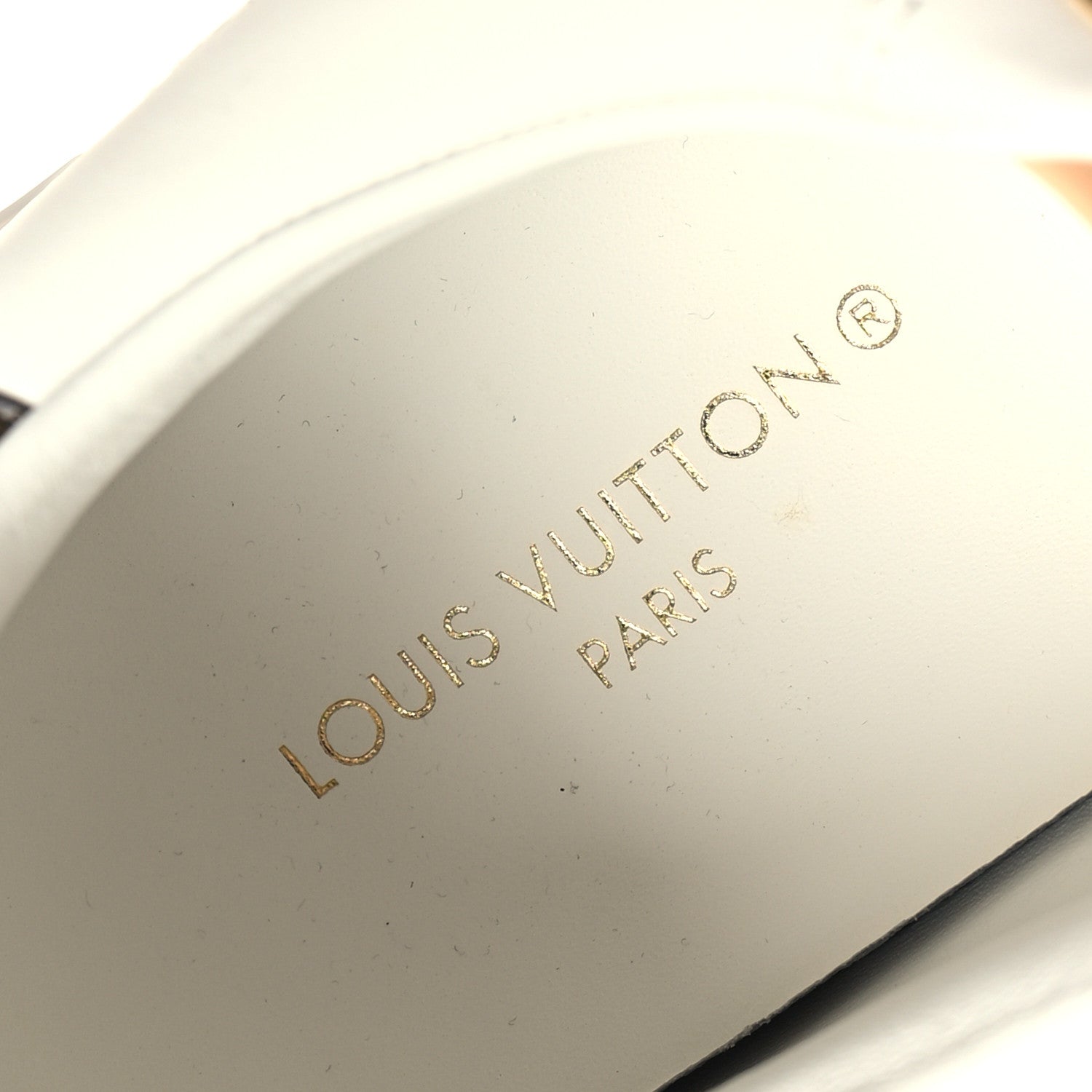 Louis Vuitton Lambskin Embossed Monogram Time Out Sneakers 38 White Natural 8 of 10