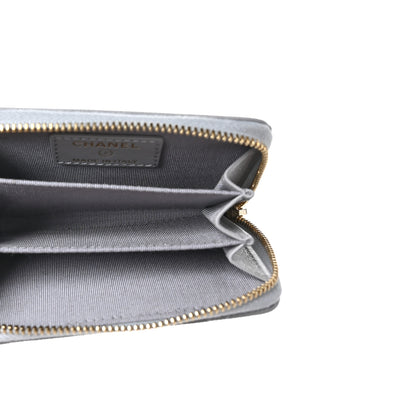 Chanel Caviar Quilted Zip Coin Purse Grey 5 of 7