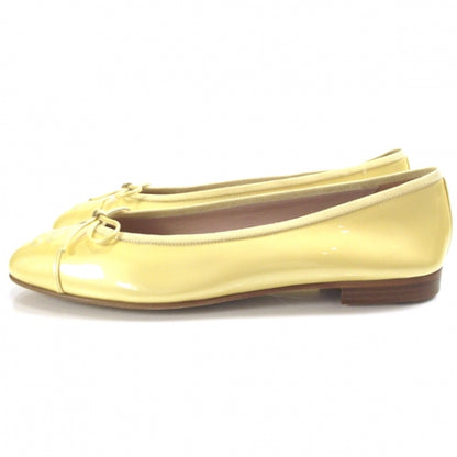 Chanel Patent Classic CC Ballet Flats 40.5 Yellow 2 of 9