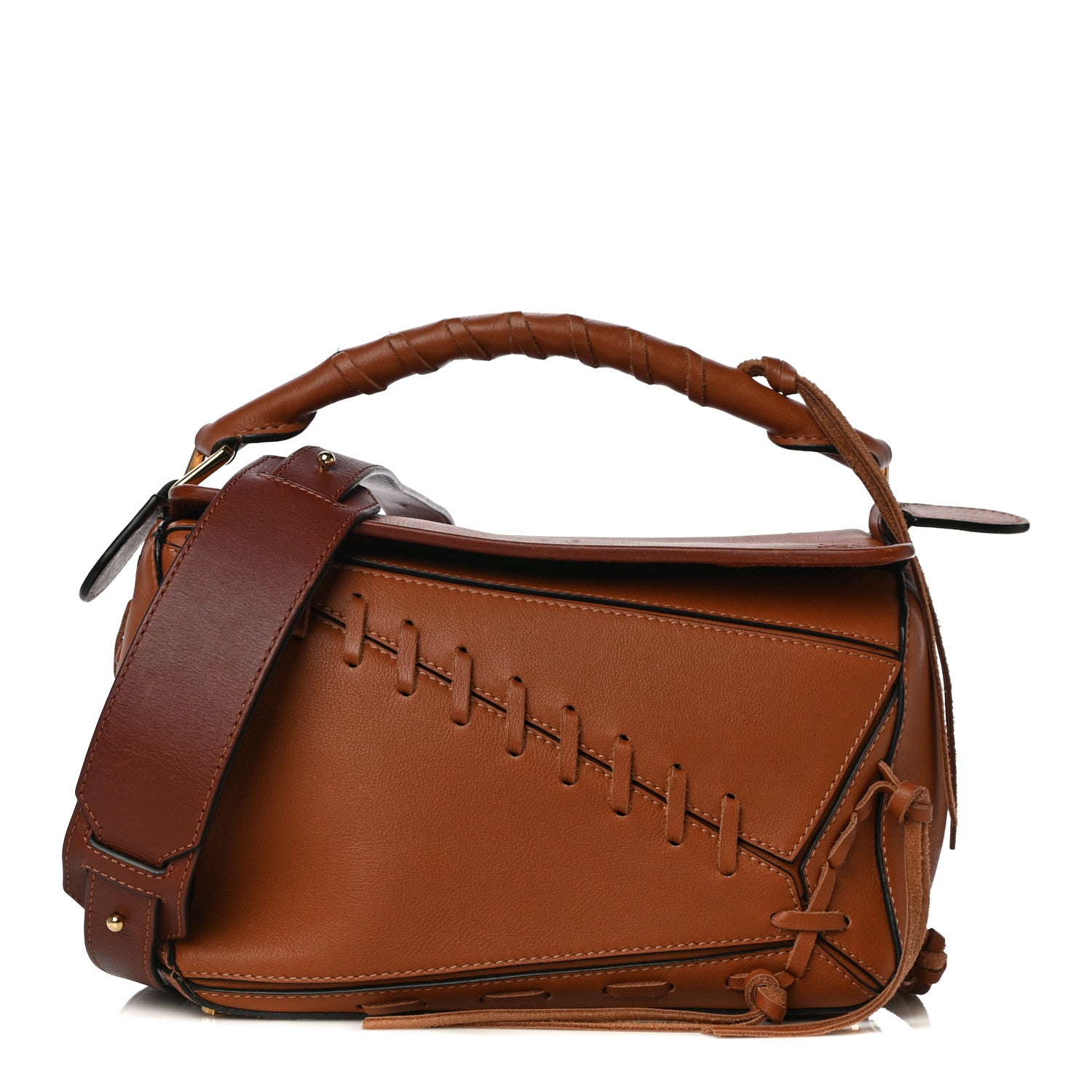 Loewe Calfskin Small Laced Puzzle Bag Tan 1 of 9