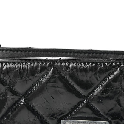Chanel Glazed Crinkled Calfskin Medium East West Flap Black 13 of 15