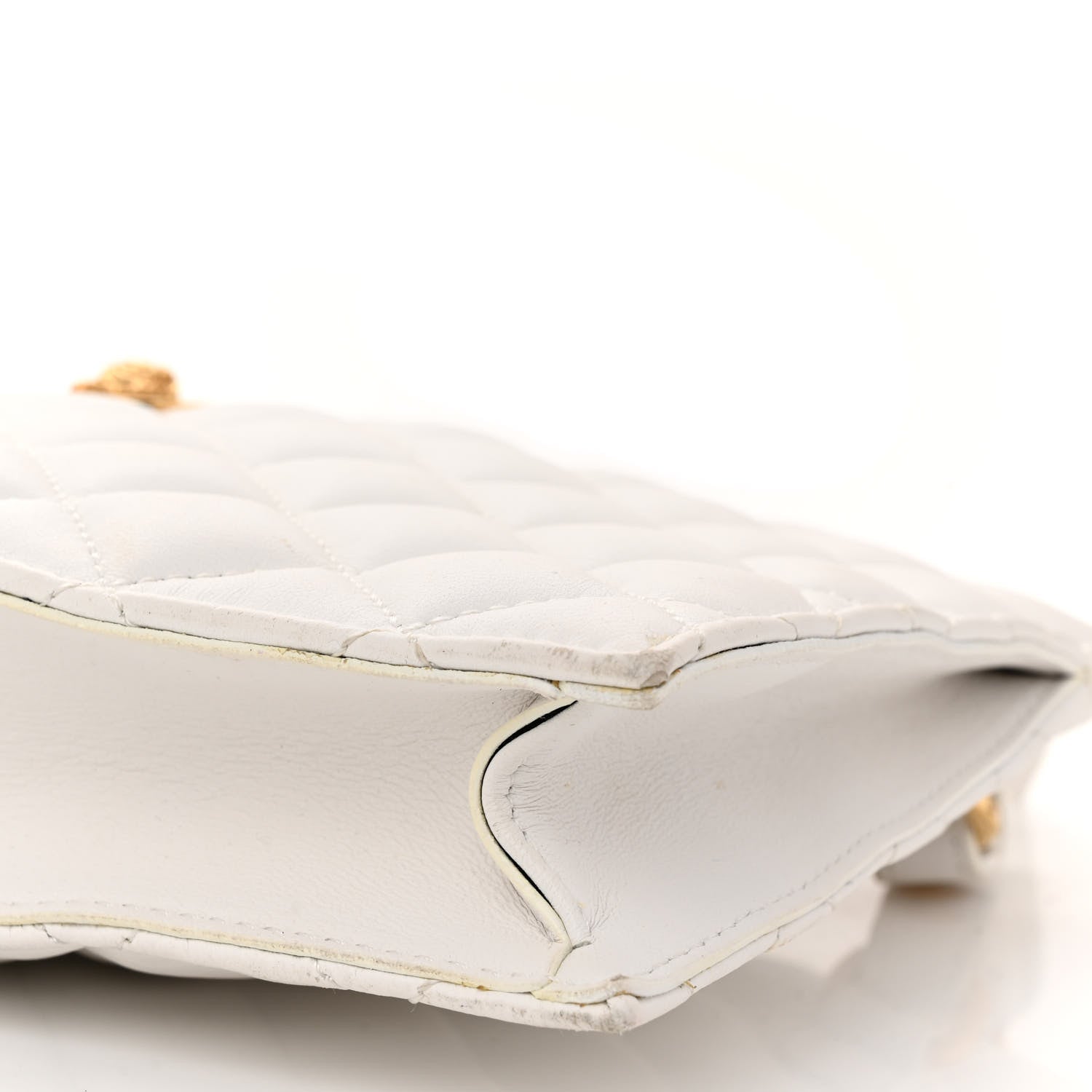 Versace Calfskin Quilted Small Tribute Icon Pouch White 9 of 10
