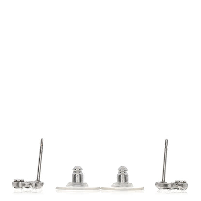 Chanel Crystal Mini Timeless CC Earrings Silver 3 of 4