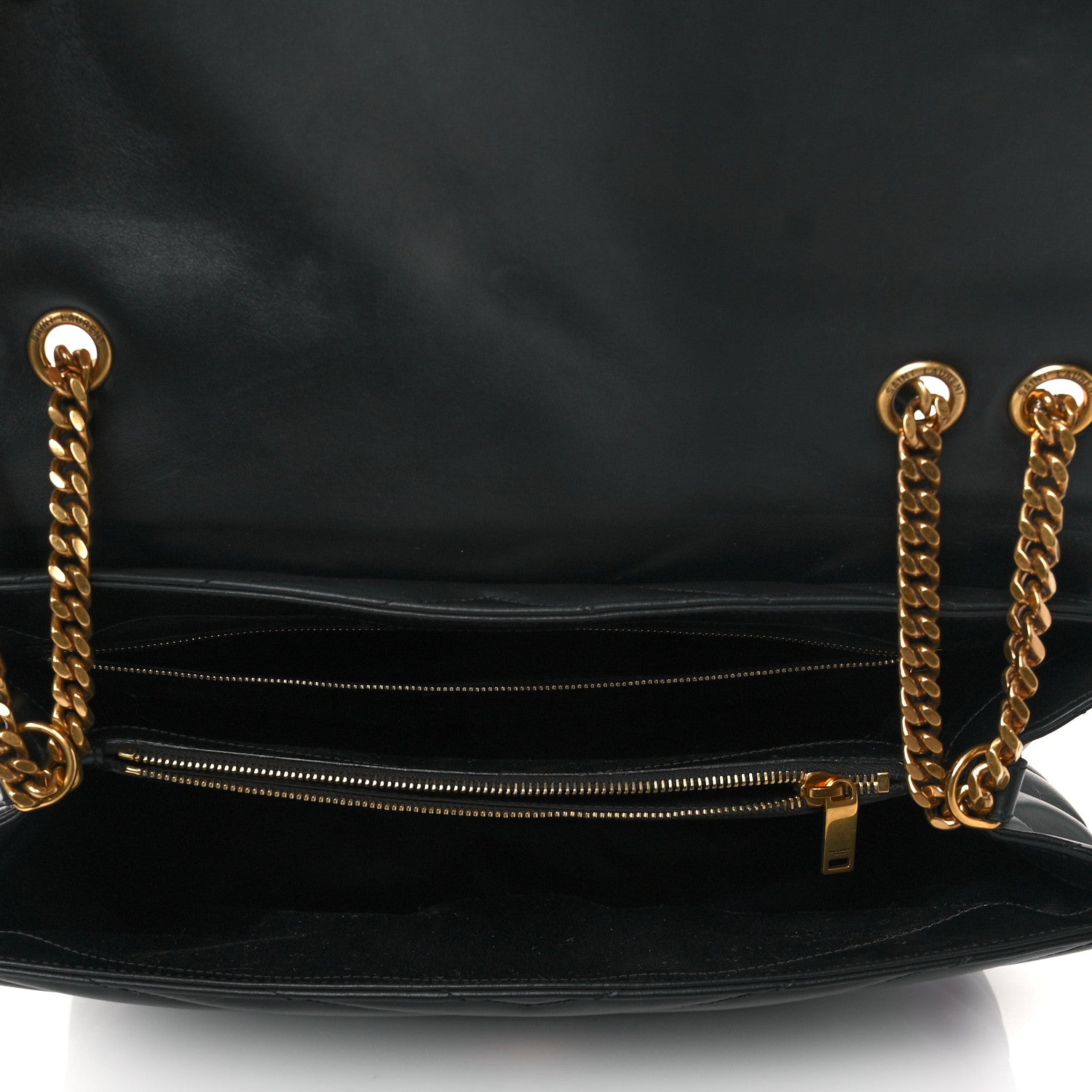 Saint Laurent Calfskin Y Quilted Monogram Large Loulou Chain Satchel Black 4 of 9
