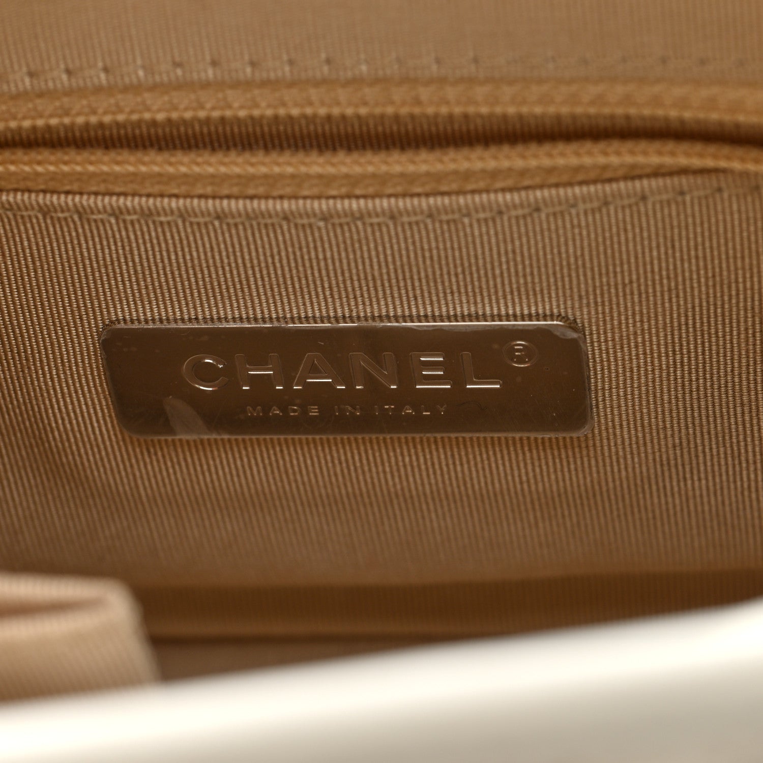 Chanel Calfskin Wool Felt Embossed Small Gabrielle Logo Hobo White 6 of 10