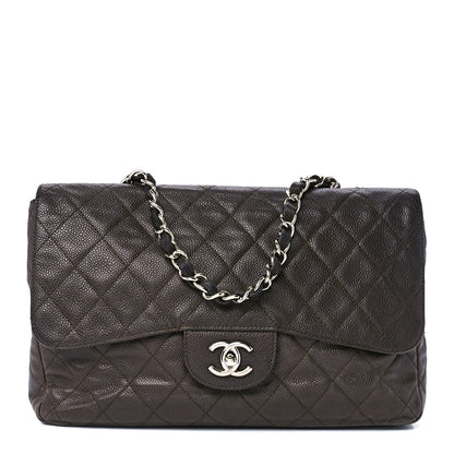Chanel Caviar Quilted Jumbo Single Flap Dark Brown 1 of 13