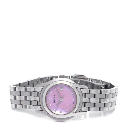 Gucci Stainless Steel Diamond Pink Mother of Pearl 27mm 5500L Quartz Watch 2 of 4