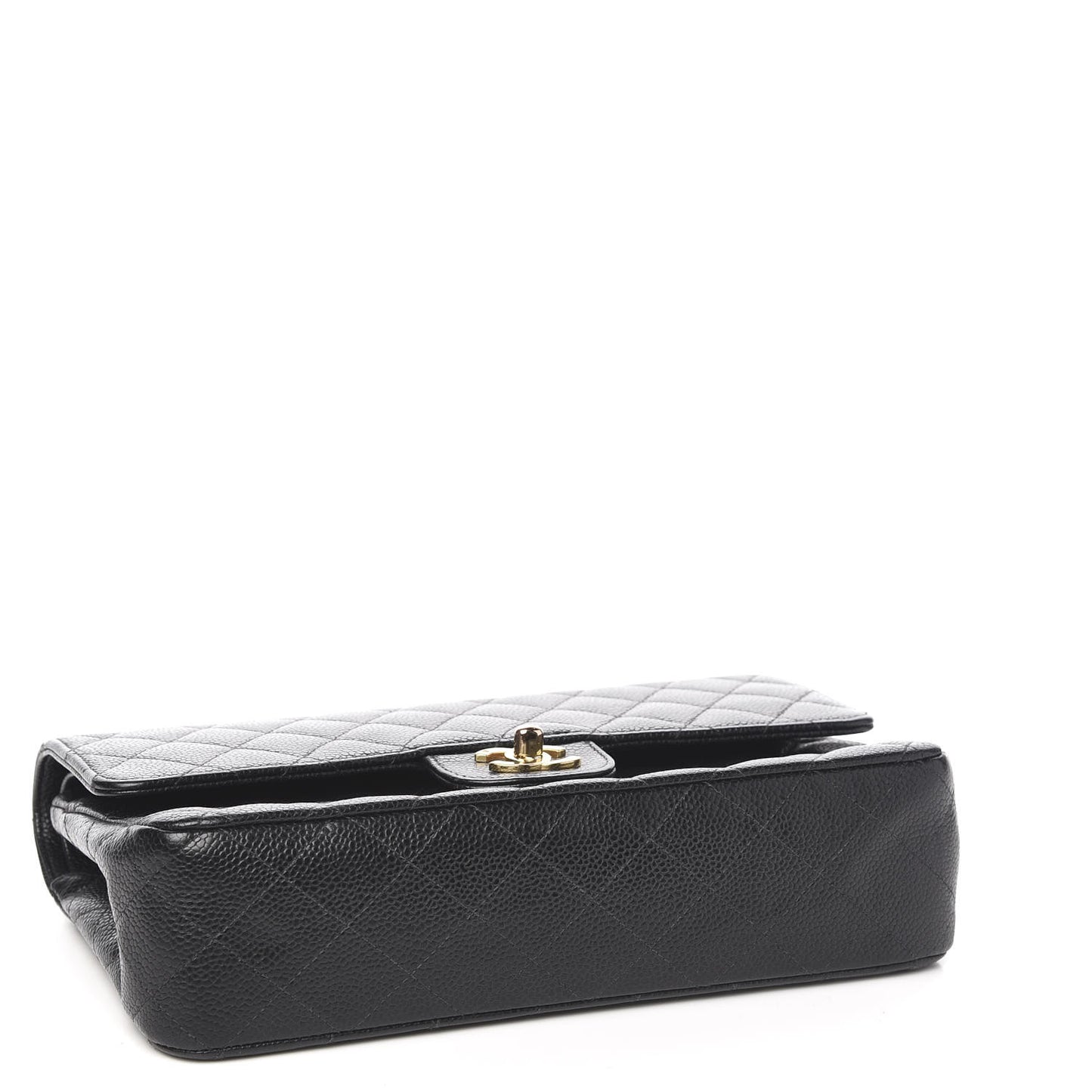 Caviar Quilted Medium Double Flap Black
