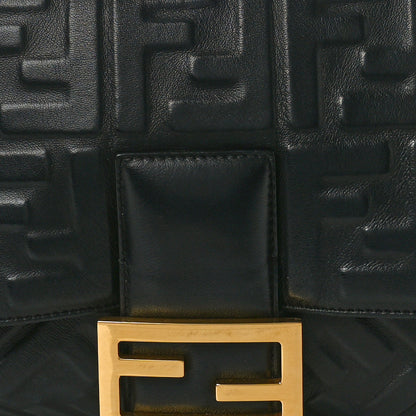 Fendi Nappa FF 1974 Embossed Large Baguette Black 7 of 9